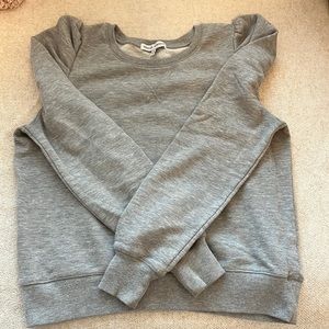 Rebecca Minkoff Janine Puff Sleeve Sweatshirt M Grey